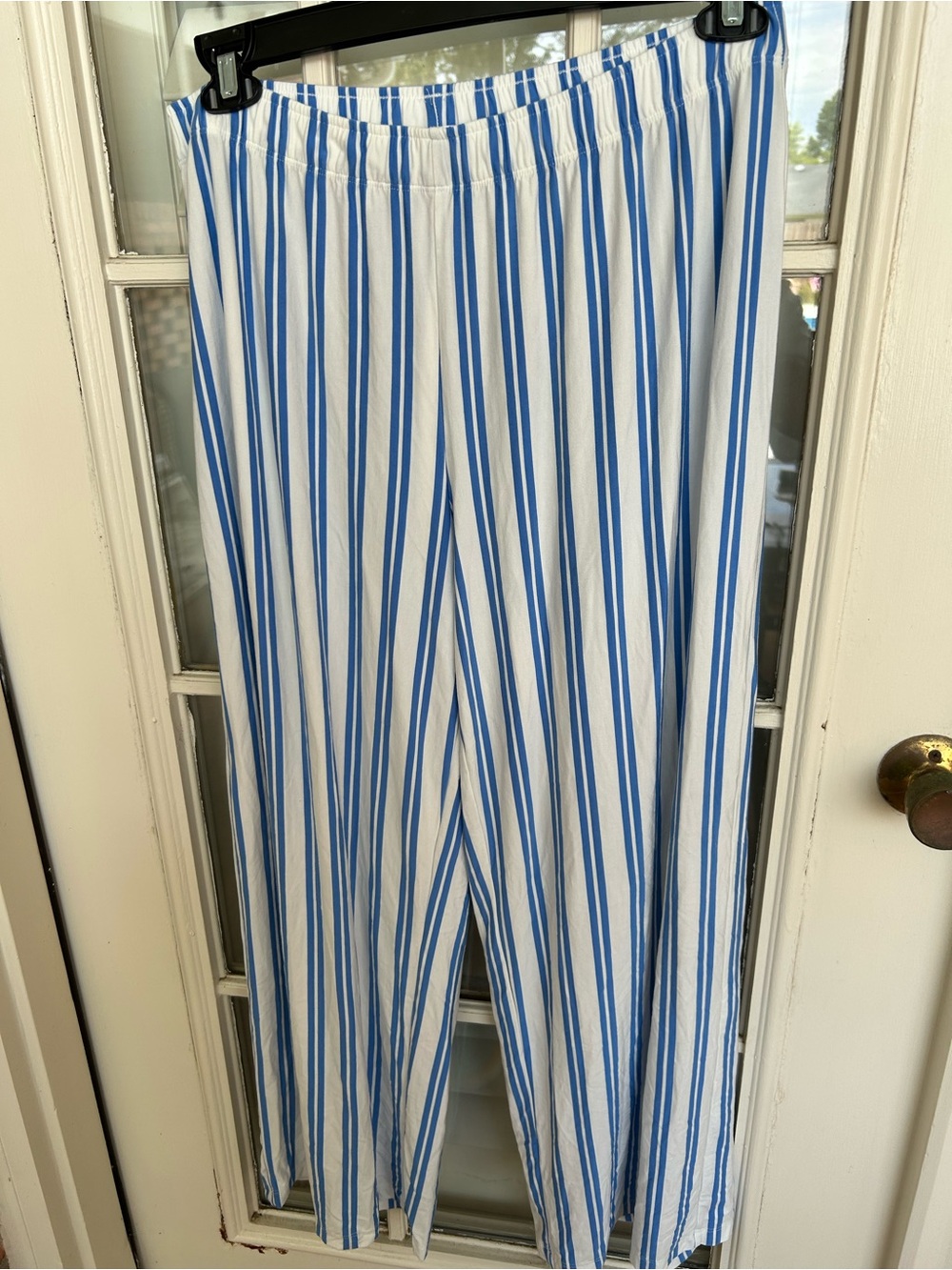 Women’s White & Blue Striped Relaxed PJ Pants